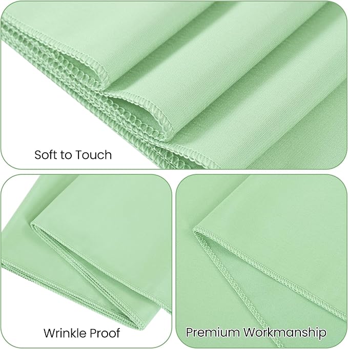 12 Pack Sage Green Table Runner 12 x 72 Inch Long Rustic Farmhouse Wedding Table Runner,Washable and Reusable 6 FT Polyester Table Runners for Wedding Birthday Party Banquet Table Decorations