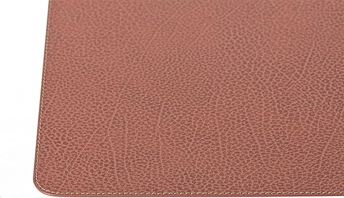 Nikalaz Set of 6 Placemats Made of Recycled Leather (18"x13", Dirty Brown)