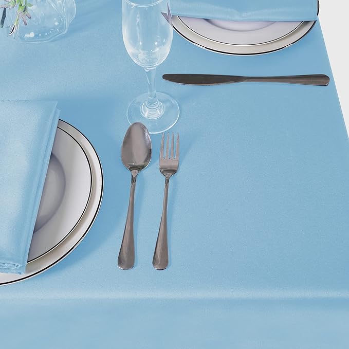 Cupuamon Square Tablecloth 70x70 inch Washable Polyester Fabric Table Cloth for Wedding Party Dining Banquet Decoration(70x70,Blue Mist)