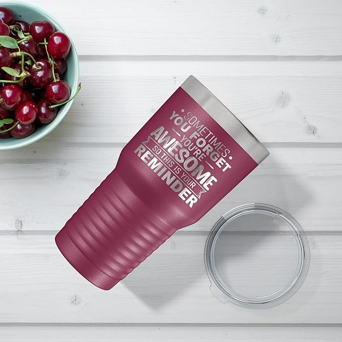 Spotted Dog Company Inspirational Tumbler, Inspirational Gifts for Men Dad Father Wife Sister Women, Birthday For Him Her, You?셱e Awesome Tumbler, Teacher Coworker Gifts 30oz Maroon