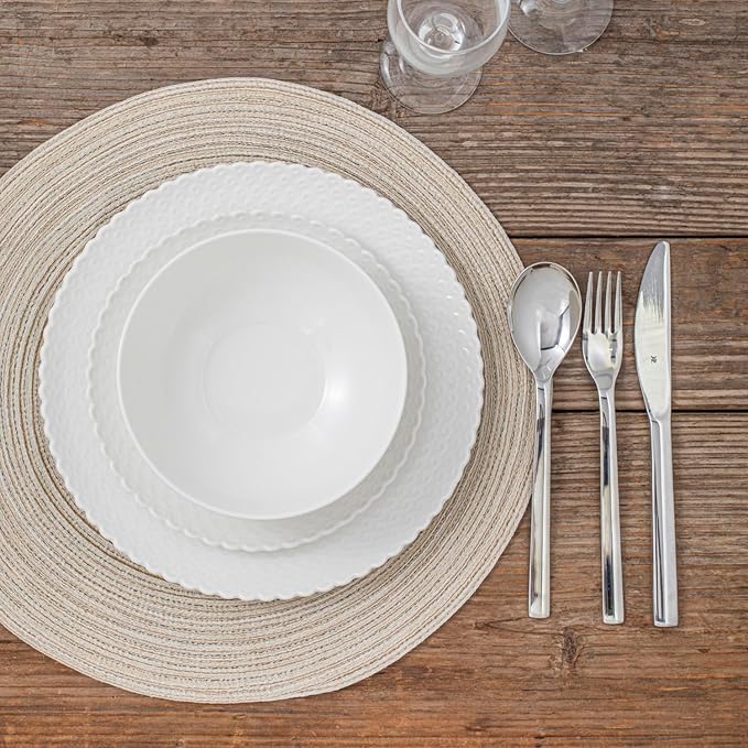 DINNERWARE NOT ONLY FOR DINNER 16 Piece Dinnerware Sets with Dishes, Bowls and Plates, Porcelain Dinner Set for 4, White, Glossy, Round, All Occasions