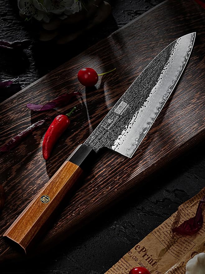 HOSHANHO 8 Inch Chef Knife, 9 Layers 10CR15MOV High Carbon Steel Kitchen Knife, Japanese Professional Gyuto Chefs Knives with Octagonal Rosewood Handle