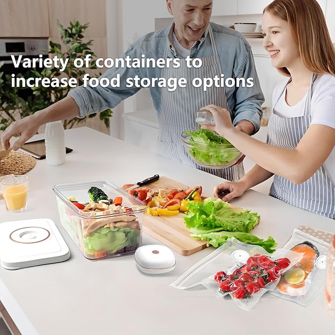 Food Vacuum Sealer Set, Vacuum sealer for food, handheld vacuum sealer(small vacuum seale+ 3 vacuum containers)