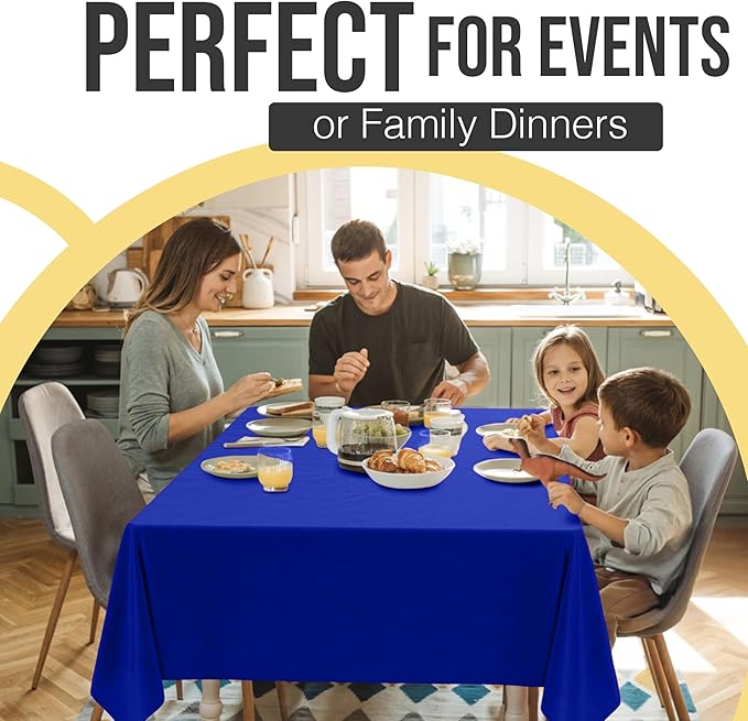 Exquisite 66% Thicker Premium Plastic Table Cloth Rectangle Table Cover 0.5 Mil 24 Pack Dark Blue Table Cloth 54 Inch x 108 Inch Disposable Tablecloth Won't Tear Easily Like Cheap Thin Brands