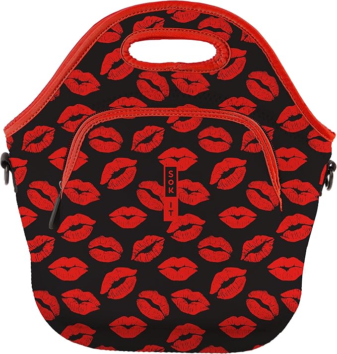 Sok It LunchTote Zippered Bag Insulated Neoprene Caddy (XOXO, X-Large 6.5 Quart Lunch Tote)