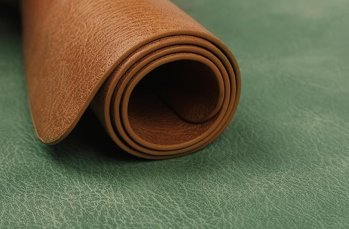 Faux Leather Place mats with Rounded Corners for Dining Table Set of 6,Waterproof&Heat-Resistant Table Mats,Washable&Non-Slip for Indoor&Outdoor-12" x17''-Brown