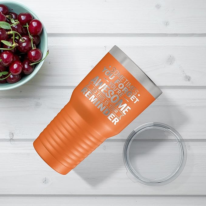 Spotted Dog Company Inspirational Tumbler, Inspirational Gifts for Men Dad Father Wife Sister Women, Birthday For Him Her, You?셱e Awesome Tumbler, Teacher Coworker Gifts 30oz Orange