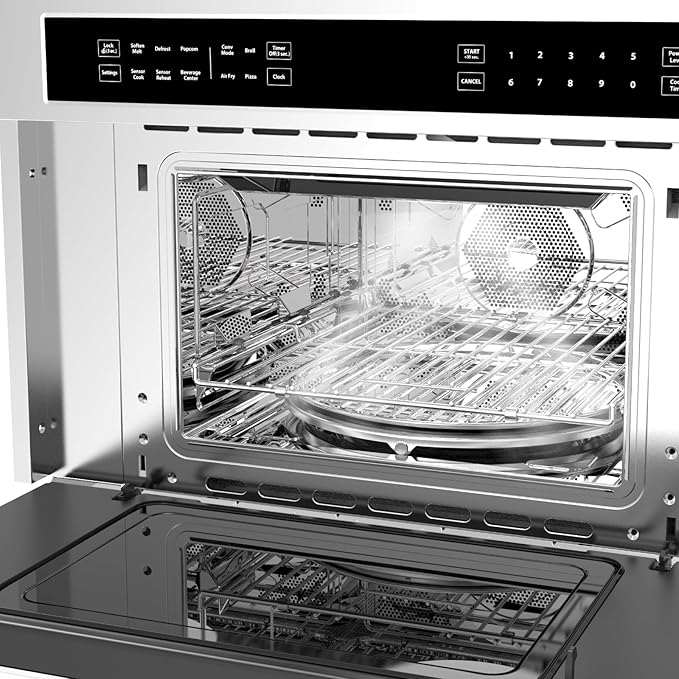30Inch Microwave Convection Oven, 1.6 Cu. Ft. Built-In Microwave Oven with Air Fryer, Child Safety Lock, Drop Down Door, Touch Control, for Versatile Cooking Solutions