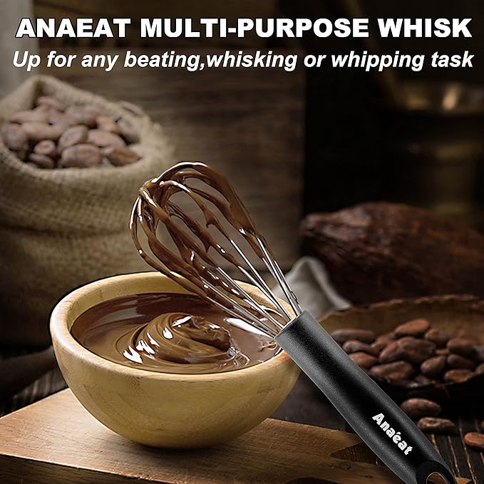 3 Packs Stainless Steel Whisk Set - Balloon Whisk, Anaeat Thick Stainless Steel Wire 竊?Strong Handles, Egg Beater for Cooking, Blending, Whisking, Beating and Stirring (9"+11"+12")