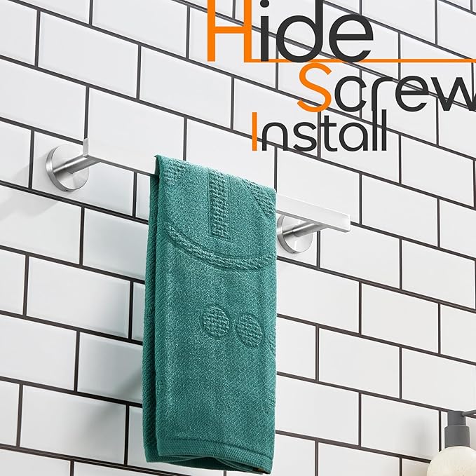 12 Inch Bathroom Towel Bar Bath Towel Rack Kitchen Towel Holder Towel Ring Wall Mounted SUS304 Stainless Steel Brushed Nickel AN4001BR-L12