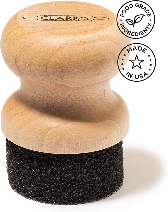 CLARK'S Food Grade Mineral Oil & Wax Applicator for Round Wood Cutting Board, Butcher Blocks, Bamboo, and Utensils ??USA Maple Construction