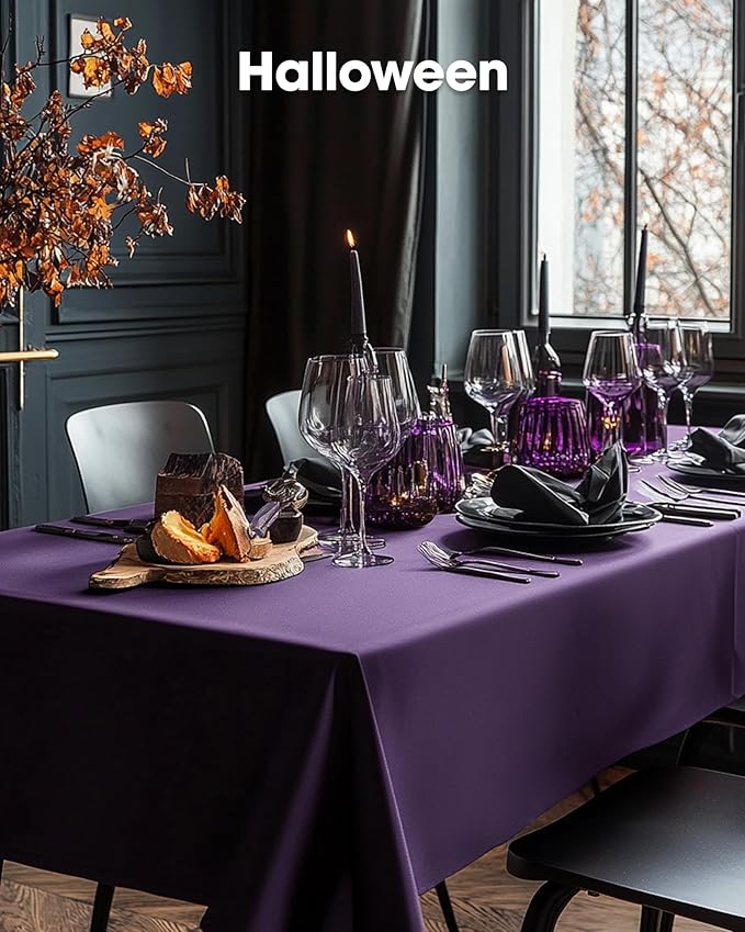 Pureegg Plastic Table Cloth Disposable 12 Pack, 54 x 108 Inch Table Cloths, Graduation Decorations Class of 2025, Graduation Party Tablecloths, Rectangle, Plastic Cover, Leakproof & Sturdy, Purple