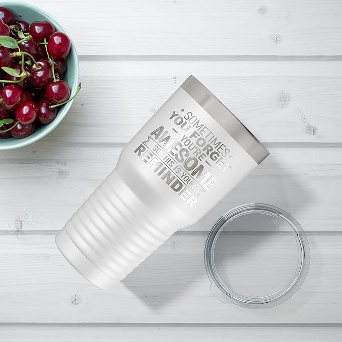 Spotted Dog Company Inspirational Tumbler, Inspirational Gifts for Men Dad Father Wife Sister Women, Birthday For Him Her, You?셱e Awesome Tumbler, Teacher Coworker Gifts 30oz White