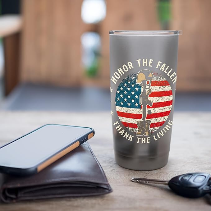 Honor The Fallen Thank The Living - Patriotic Memorial Day Stainless Steel Insulated Tumbler