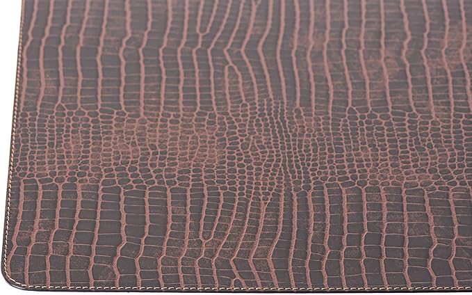 Nikalaz Set of 6 Placemats Made of Recycled Leather (18"x13", Crocodile)