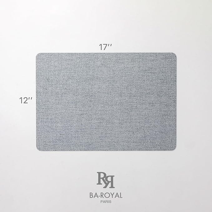 Baroyal Faux Leather Placemats Set of 4 Vinyl Washable Wipeable Table Mats for Kitchen Dining Table Heat Resistant Waterproof Modern Indoor/Outdoor Placemats Non-Slip Easy Clean Place Mats (Stargaze)