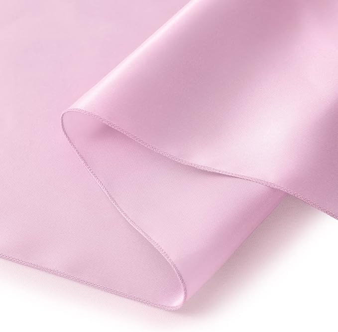 Horbaunal 6 Pack Satin Runners 12 x 108 Inch Bright Silky Smooth Satin Table Runners for Birthday Wedding Party Banquets, Light Pink