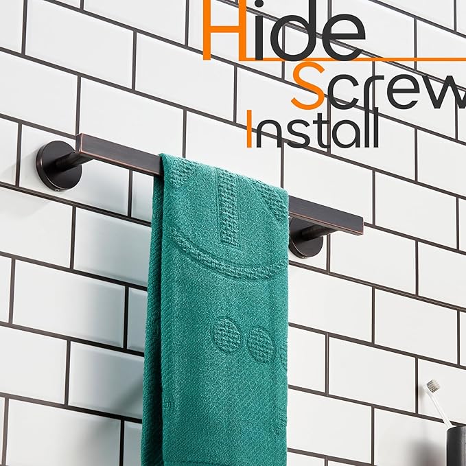 16 Inch Bathroom Towel Bar Bath Towel Rack Kitchen Towel Holder Towel Hanger Wall Mounted SUS304 Stainless Steel Oil Rubbed Bronze AN4001ORB-L16