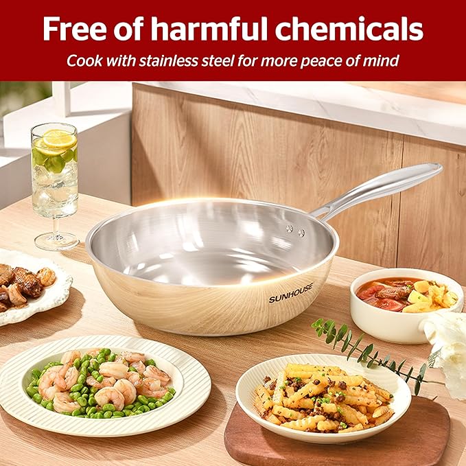 Sunhouse Pan for Cooking (FRY PAN (Chef Series), 8 inch)