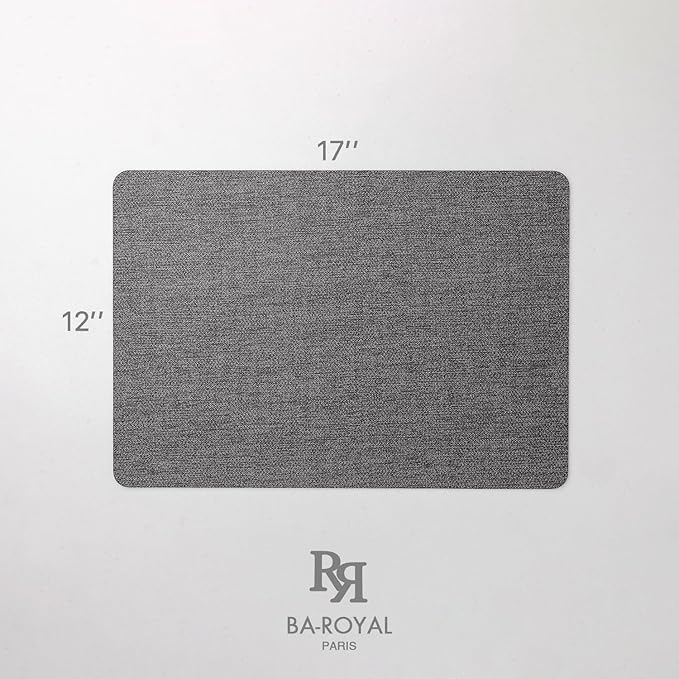 Baroyal Faux Leather Placemats Set of 8 Vinyl Washable Wipeable Table Mats for Kitchen Dining Table Heat Resistant Waterproof Modern Indoor/Outdoor Placemats Non-Slip Easy Clean Place Mats (Midnight)