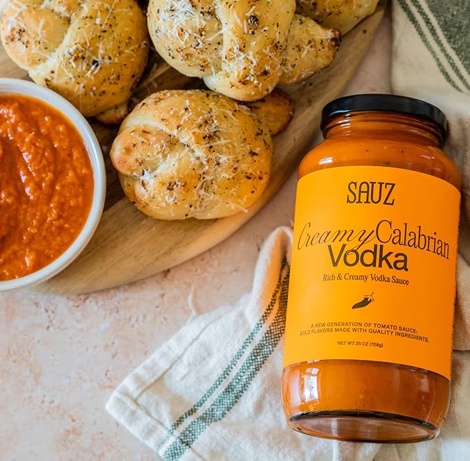 Sauz | Calabrian Vodka Sauce, 25 Oz Jar (2-Pack), Gluten-Free, Non-GMO, Bold Flavor, Multi-Use Made with Clean Ingredients ??Small Batch Tomato Sauce