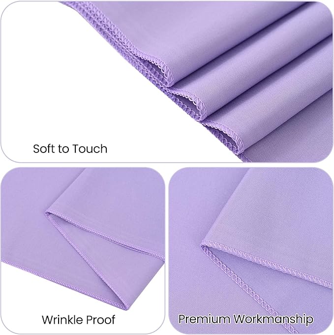 12 Pack Lavender Table Runner 6FT Polyester Table Runners,12x72 inch Rustic Farmhouse Table Runner, Washable and Reusable Table Runners for Wedding Birthday Parties Banquet Table Decorations