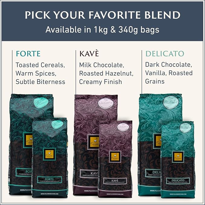 Filicori Zecchini Italian Espresso Beans ??Whole Bean Coffee Medium Roast Arabica & Robusta Blend ??Low Acidity, Slow Roasted ??Kav챔 2.2lb Bag