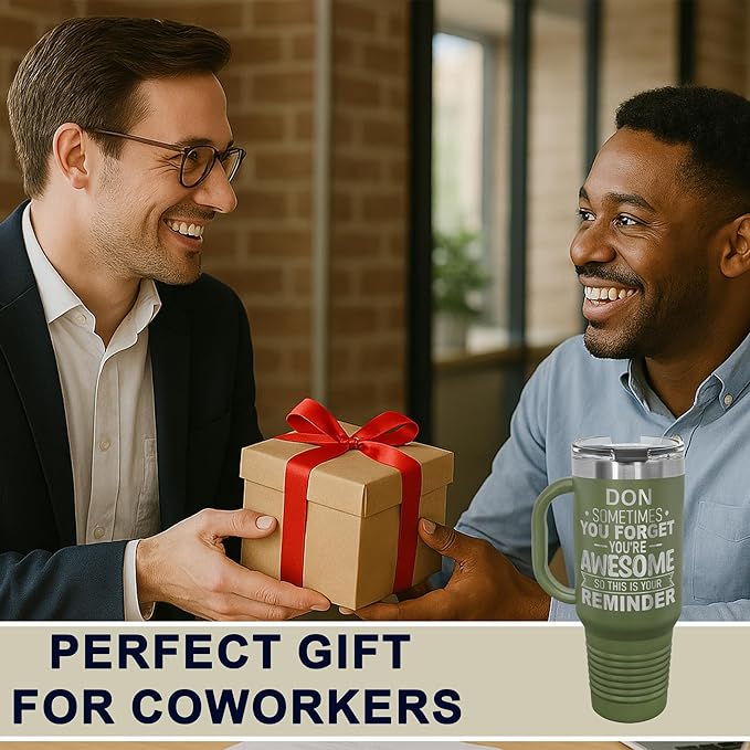Personalized Inspirational Tumbler, Inspirational Gifts for Men Dad Father Wife Sister Women, Custom Birthday For Him Her, Customized You?셱e Awesome Tumbler, Teacher Coworker Gifts 40oz Olive