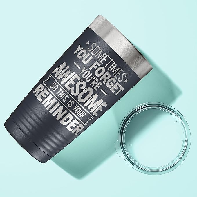 Spotted Dog Company Inspirational Tumbler, Inspirational Gifts for Men Dad Father Wife Sister Women, Birthday For Him Her, You?셱e Awesome Tumbler, Teacher Coworker Gifts 20oz Gray