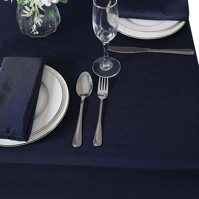 Cupuamon 60 inch Round Tablecloth Washable Polyester Table Cloth Decorative Table Cover for Wedding Party Dining Banquet(60 inch,Navy)