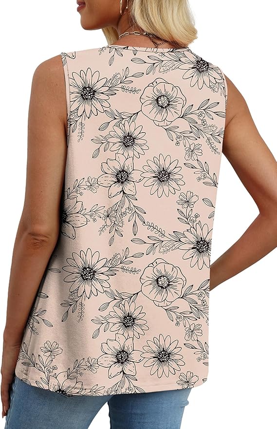XIEERDUO Womens Tank Tops Sleeveless Lace Crochet Boho Tops Loose Fit Pleated Tunics Crewneck Summer Vacation Outfits Flowy