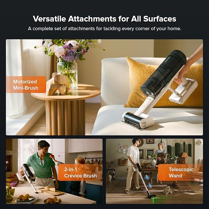 roborock H60 Hub Pro Cordless Stick Vacuum Cleaner with Auto-Empty Dock, 170AW Suction for Carpets and Pet Hair, Vacuum Cleaners with 80-Min Runtime, Anti-Tangle Brush, 140째 Green LED Dust Detection