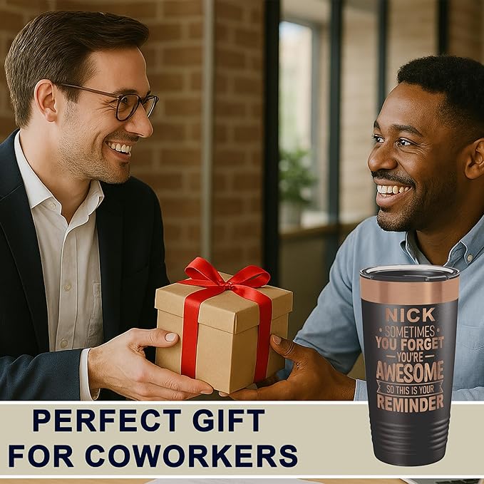 Personalized Inspirational Tumbler, Inspirational Gifts for Men Dad Father Wife Sister Women, Custom Birthday For Him Her, Customized You?셱e Awesome Tumbler, Teacher Coworker 20oz Black Copper