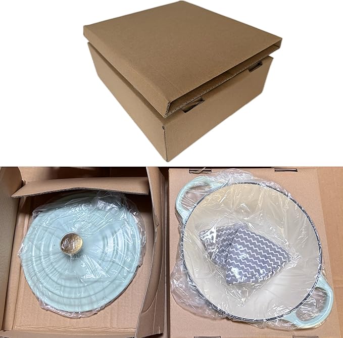 4QT Enamel Dutch-oven with Lid Dual Handles Casting Cookware Cast Iron Cooking Pot for Kitchen Blue