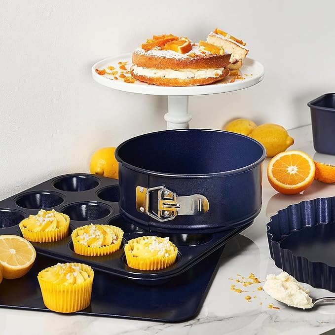 Zyliss E980191 Non-Stick Baking Tray | Carbon Steel | Dark Blue | Baking Tin/Bakeware/Roasting | Dishwasher Safe | 5 Year Guarantee