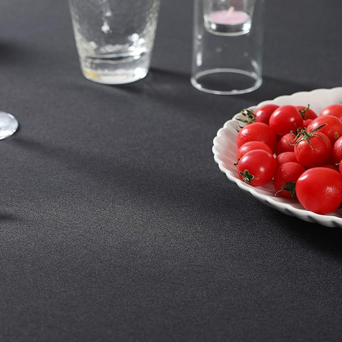 Cupuamon Rectangle Tablecloth 60x102 inch Washable Polyester Fabric Table Cloth for Wedding Party Dining Banquet Decoration(60x102, Black)