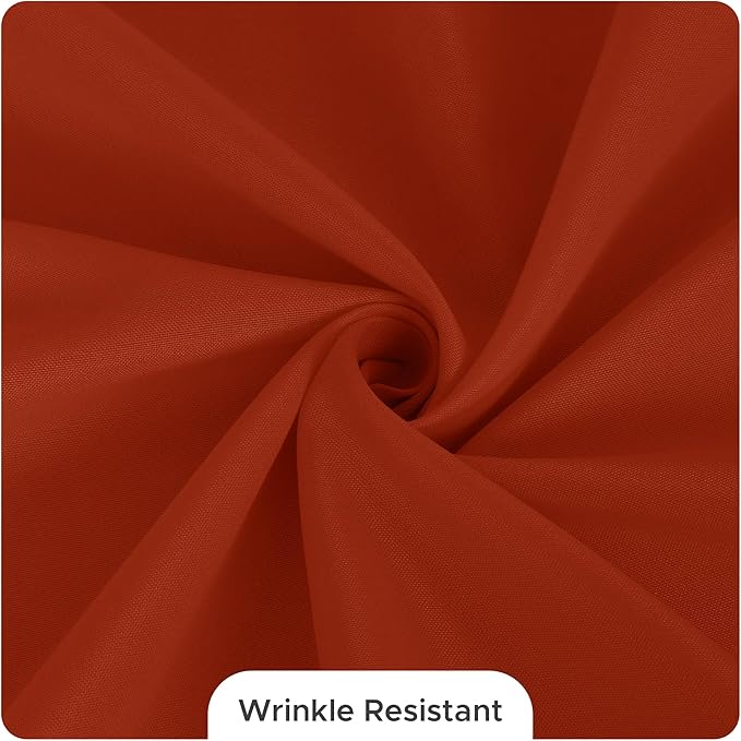 Fitable 8 Pack Rectangle Tablecloths: Stain Resistant Wrinkle Free Fall Table Clothes, Washable Reusable Polyester Table Covers for Wedding Thanksgiving Party Birthday Banquet(Rust, 70x108 Inch)