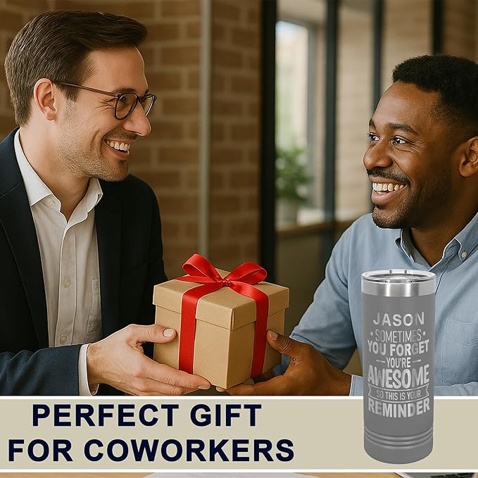 Personalized Inspirational Tumbler, Inspirational Gifts for Men Dad Father Wife Sister Women, Custom Birthday For Him Her, Customized You?셱e Awesome Tumbler, Teacher Coworker Gifts 22oz Gray