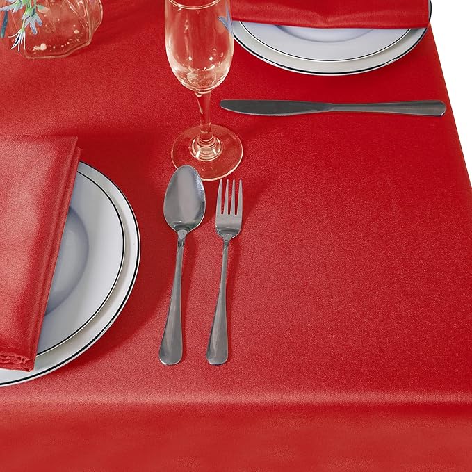 Cupuamon Square Tablecloth 90x90 inch Washable Polyester Fabric Table Cloth for Wedding Party Dining Banquet Decoration(90x90,Red)