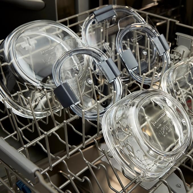 Rubbermaid Brilliance짰 Glass Round Leak-Proof 6-Piece Set Food Storage Containers, Food Containers with Lids, Meal Prep Containers