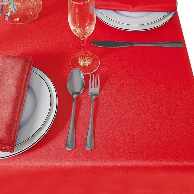 Cupuamon 60 inch Round Tablecloth Washable Polyester Table Cloth Decorative Table Cover for Wedding Party Dining Banquet(60 inch,Red)