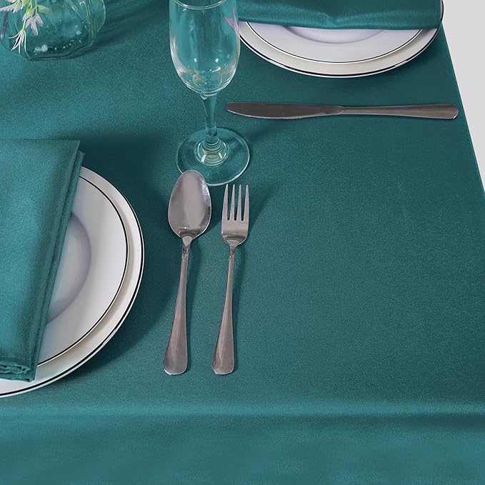 Cupuamon 60 inch Round Tablecloth Washable Polyester Table Cloth Decorative Table Cover for Wedding Party Dining Banquet(60 inch,Peacock Blue)