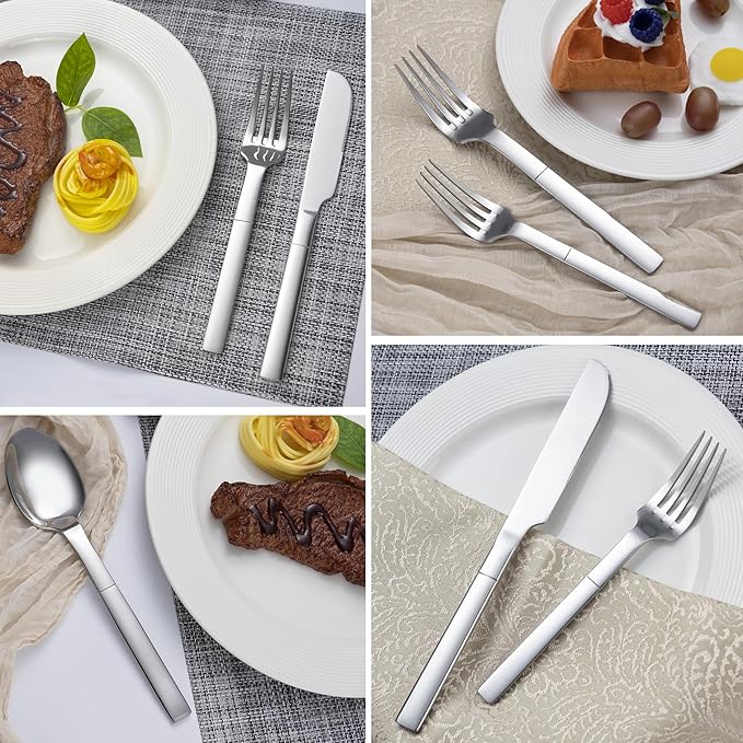 Heavy Duty Silverware Set for 4, 20 Piece Stainless Steel Flatware Utensils Cutlery Set Including Knife Fork and Spoon, Mirror Polished, Gift Package for Wedding Housewarming, Dishwasher Safe