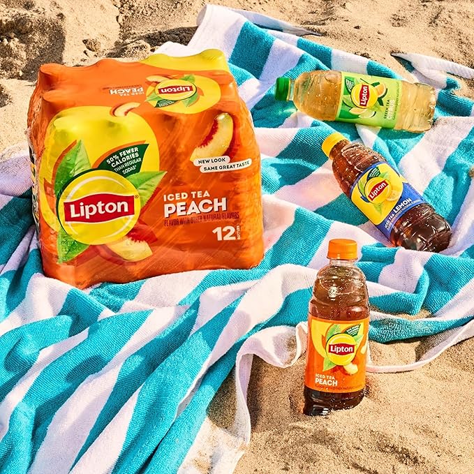 Lipton Diet Peach Iced Tea, 16.9 Fl Oz Bottles (Pack of 12)