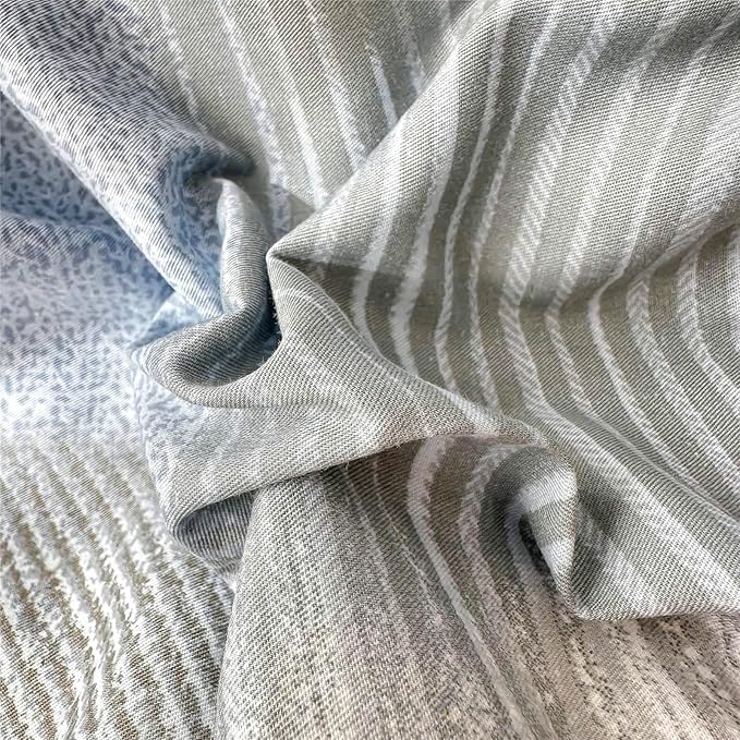 Farmhouse Twin XL Geometric Patchwork Comforter Set with Fluffy Plaid Striped Comforter and 2 Pillowcases for All Season Bedding