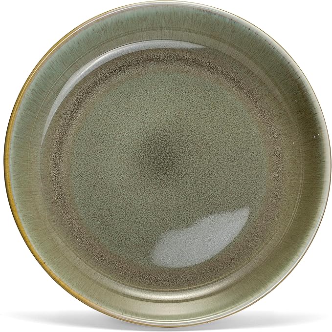 Sango Resona Moss Green Stoneware Bowls (Set of 4) ??Durable Stoneware with Reactive Glaze Finish, Microwave & Dishwasher Safe, Perfect for Everyday Dining & Entertainment