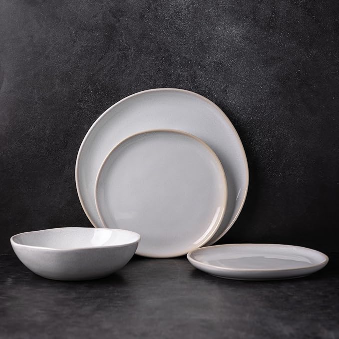 AmorArc Ceramic Cereal Bowls Set of 6, 24 oz Handmade Stoneware Bowls Set for Cereal Soup Salad, Stylish Kitchen bowls for Meal, Dishwasher & Microwave Safe, Reactive Color