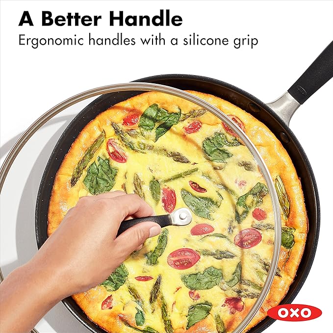 OXO Good Grips Hard Anodized PFOA-Free Nonstick 12" Frying Pan Skillet with Lid Black