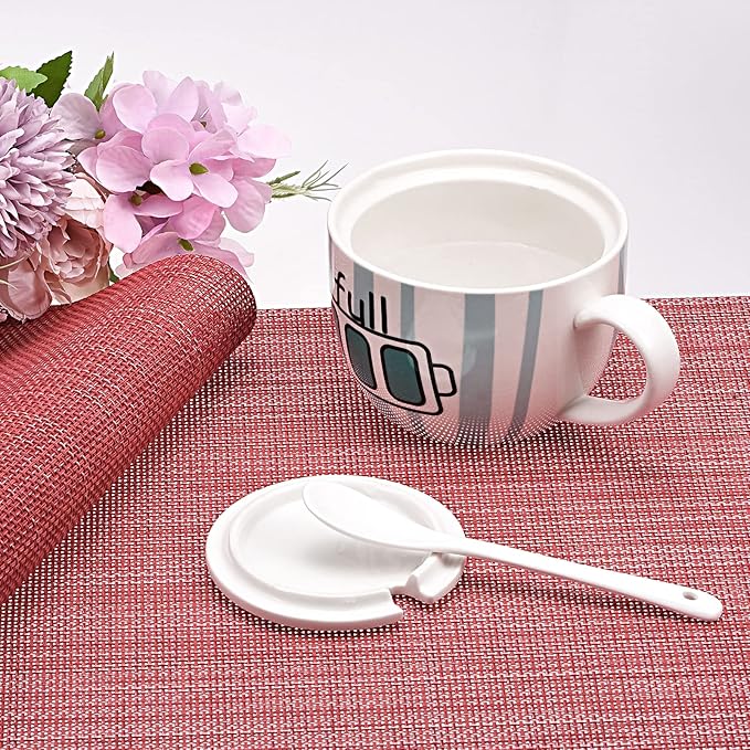 uxcell Place Mats, 450x300mm Table Mats Set of 2 PVC Washable Woven Placemat Red