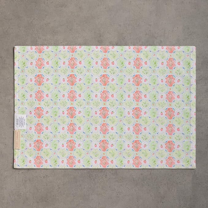 Maison d' Hermine Placemats Set of 2 100% Cotton Washable Cloth Place Mats, Reusable Table Mats for Kitchen Dining Decoration, Party, Wedding, Restaurant Spring/Summer (Bunny Party, 13" x 19")